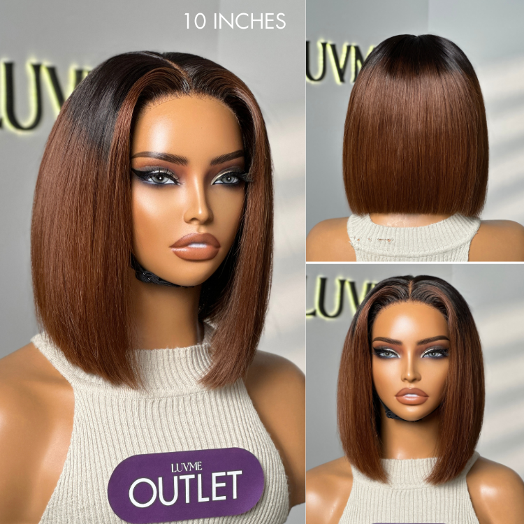 Worth | Brown with Black Peekaboo 5x5 Closure HD Lace Bob Wig 100% Human Hair-04