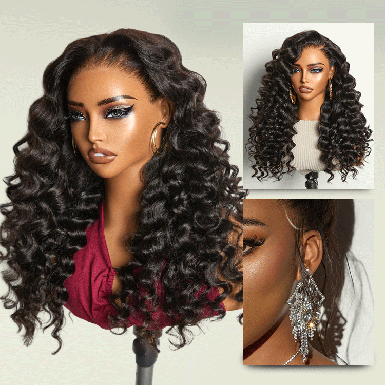 NatureMAX 200% Density Deep Wave Glueless 13x6 HD Lace Front Wig Human Hair Pre-Cut Lace Flexi-Fit Drawstring Cap-01