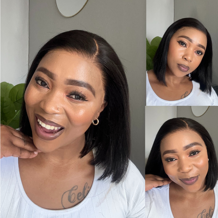 [trydah_rajkumar]'s Special Link NatureMAX™ Silky Blunt Cut Bob Glueless Ear-to-ear 13x4 HD Lace Front Wig Pre-Cut Lace Flexi-Fit Drawstring Cap-14
