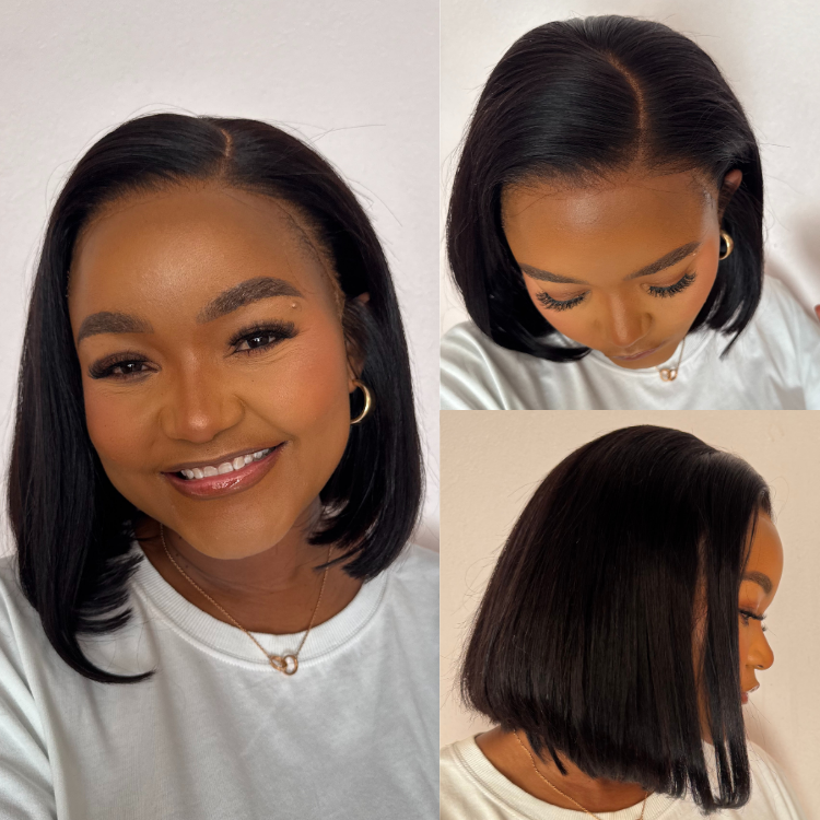 [mmakwaedi]'s Special Link NatureMAX™ Silky Blunt Cut Bob Glueless Ear-to-ear 13x4 HD Lace Front Wig Pre-Cut Lace Flexi-Fit Drawstring Cap-01