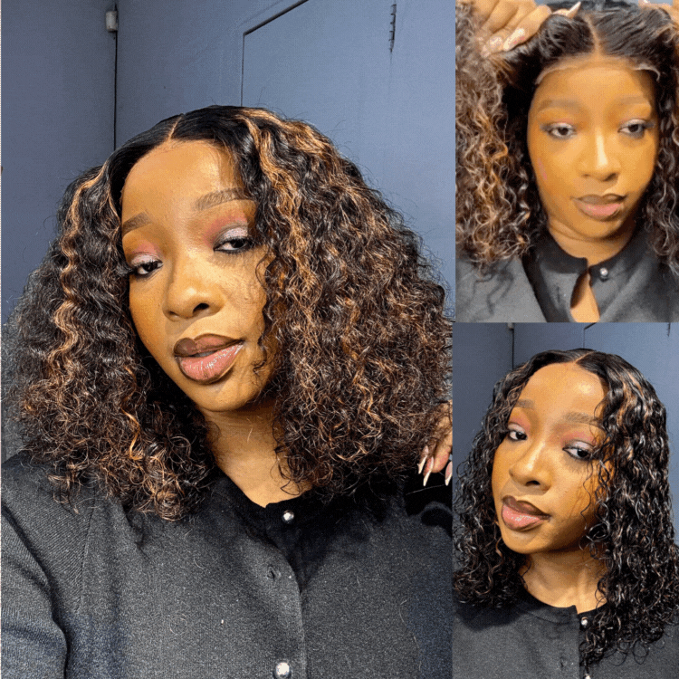 [lihlemaswanganyi]'s Special Link PreMax Wigs | Highlight Brown 180% Density Deep Wave 4x4 Closure Lace Wig Middle Part 100% Human Hair-01