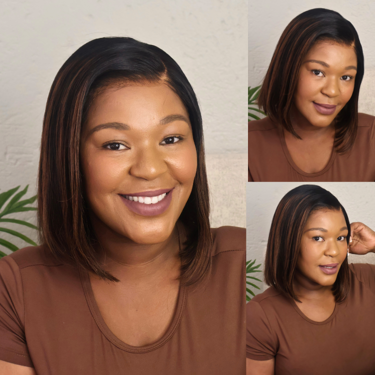 [maoseng_m]'s Special Link PreMax Wigs | Brown Highlight Silky Blunt Cut Bob Glueless Lace Wig With Pre-Bleached Pre-Plucked Pre-Cut Lace-18