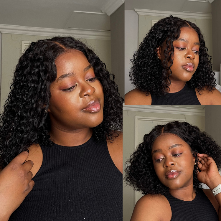 [kheny.y]'s Special Link1 Sec Install Wig | 180% Density ReadytoGo Soft Deep Curl Bob Glueless 4x4 Closure Lace Wig-23