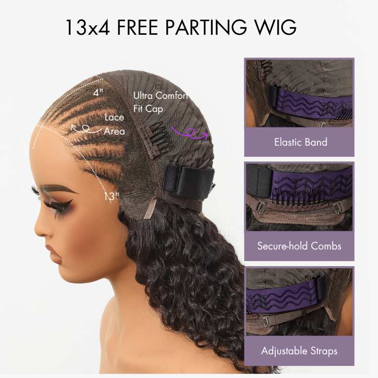 Readitress™ Knotless Fulani Braids Deep Wave Glueless Ear-to-ear 13x4 Frontal HD Lace Wig Human Hair-05