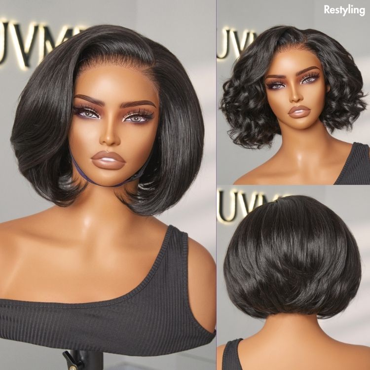 250% Density ReadytoGo Super Double Drawn Glueless 5x5 Lace Pixie BOB C Part Wig Pre-cut Lace-08