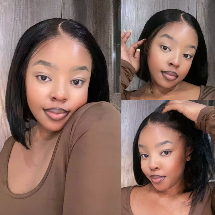 [hazina_teey]'s Special Link NatureMAX™ Silky Blunt Cut Bob Glueless Ear-to-ear 13x4 HD Lace Front Wig Pre-Cut Lace Flexi-Fit Drawstring Cap-01