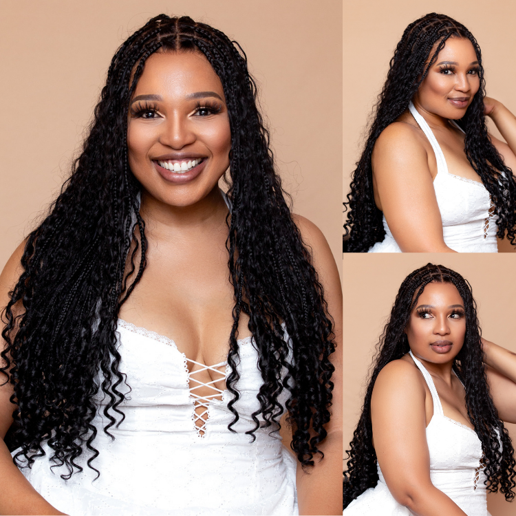 [phindilegwala_official ]'s Special Link Flexi-Fit Invisi Drawstring Cap Full Lace Knotless Boho Curls Braided 26 Inches Long Wig Super Natural Scalp-01