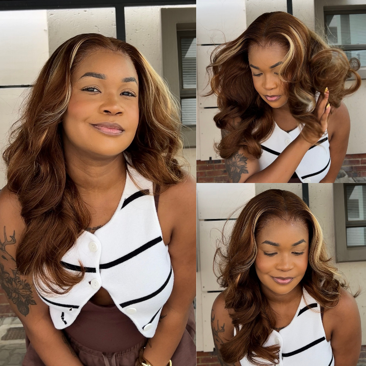 [quvie_m]'s Special Link PreMax Blonde Highlight Layered Body Wave Glueless 13x4 Frontal Lace Long Wig Human Hair Pre-Cut Lace-01