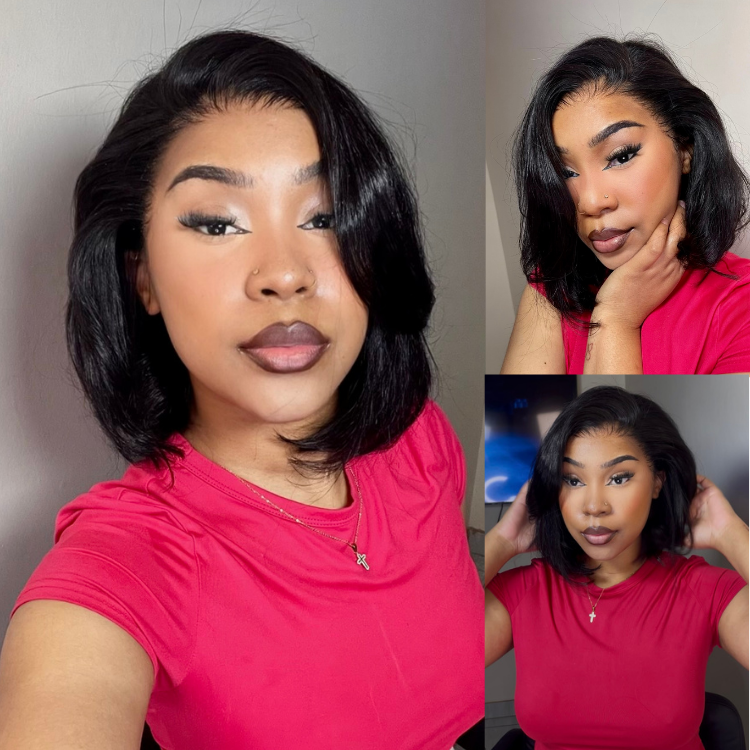 [vanessaablant]'s Special Link NatureMAX™ Silky Blunt Cut Bob Glueless Ear-to-ear 13x4 HD Lace Front Wig Pre-Cut Lace Flexi-Fit Drawstring Cap-01