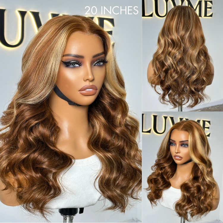 Worth |  Brown Highlight Loose Body Wave Glueless 13x4 Frontal Lace Wig-01