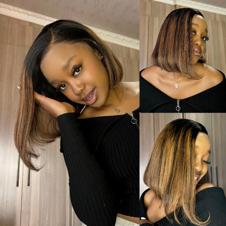 [q.ueen.eth]'s Special Link PreMax Wigs | Brown Highlight Silky Blunt Cut Bob Glueless Lace Wig With Pre-Bleached Pre-Plucked Pre-Cut Lace-01