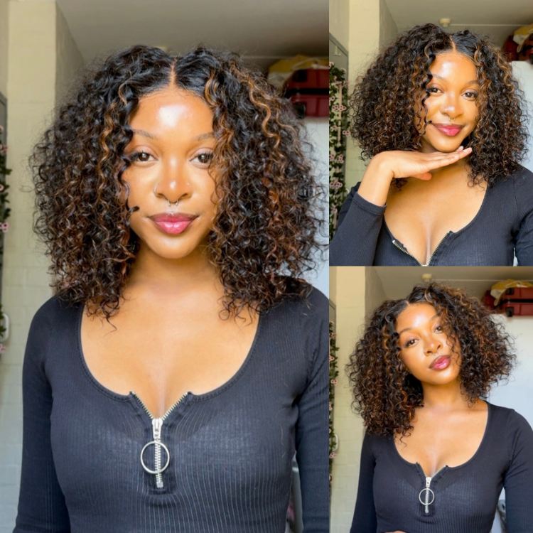 [daliiii219]'s Special Link PreMax Wigs | Highlight Brown 180% Density Deep Wave 4x4 Closure Lace Wig Middle Part 100% Human Hair-17