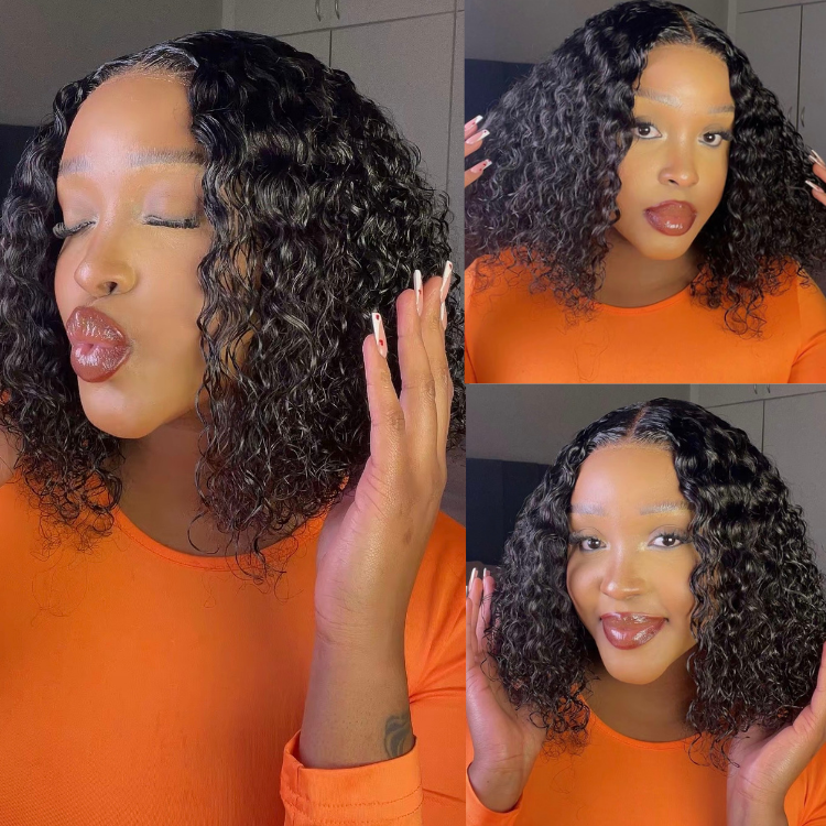 [seson.aa]'s Special Link 1 Sec Install Wig | 180% Density ReadytoGo Soft Deep Curl Bob Glueless 4x4 Closure Lace Wig-01