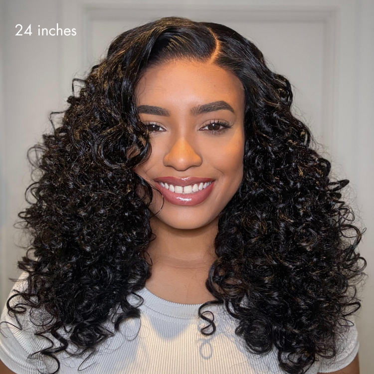 180% Density Bouncy Curls Glueless 5x5 Closure Pre-Cut Lace Layered Curly Wig Breathable Cap-03