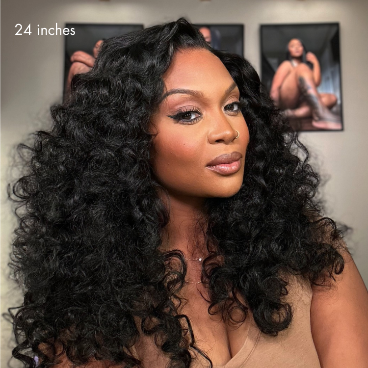 180% Density Bouncy Curls Glueless 5x5 Closure Pre-Cut Lace Layered Curly Wig Breathable Cap-02