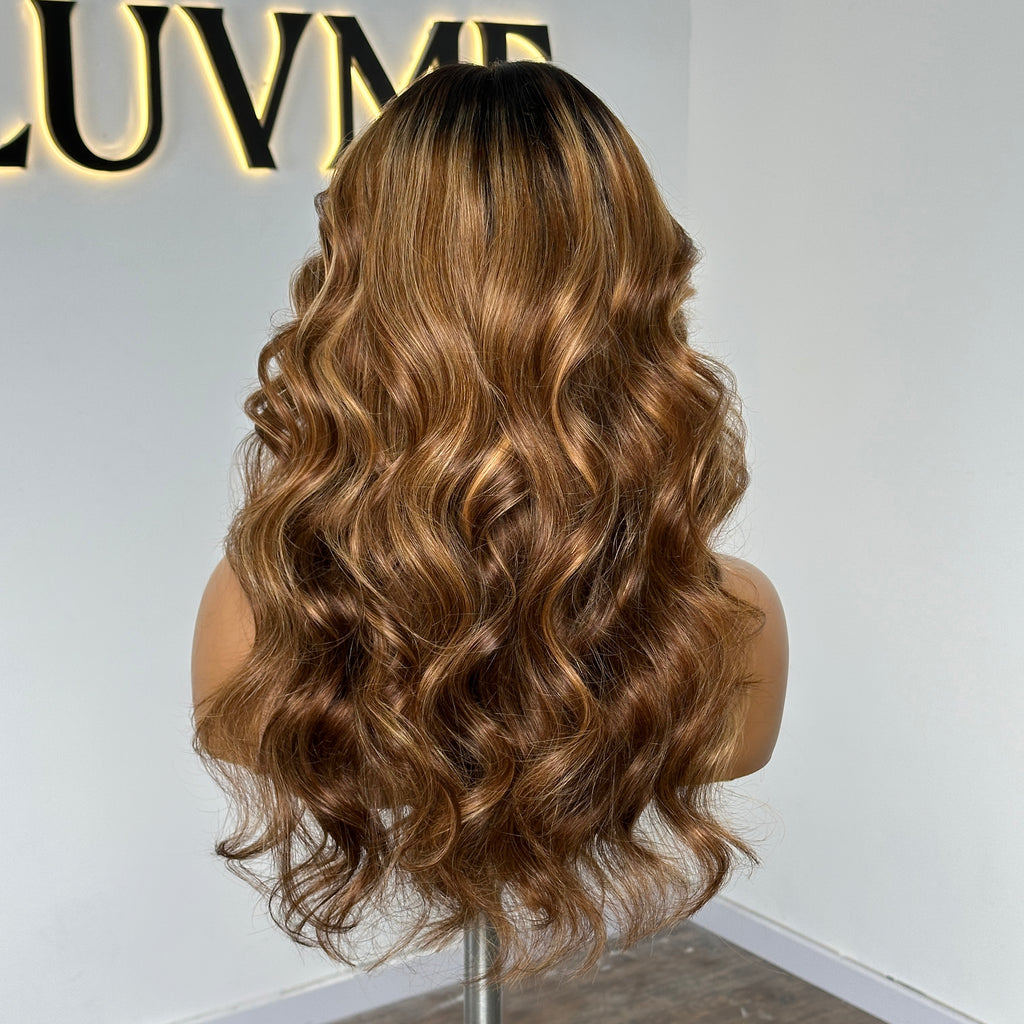 Worth | Highlight Ombre Wavy Glueless 13*6 Frontal Lace Body Wave Wig-02