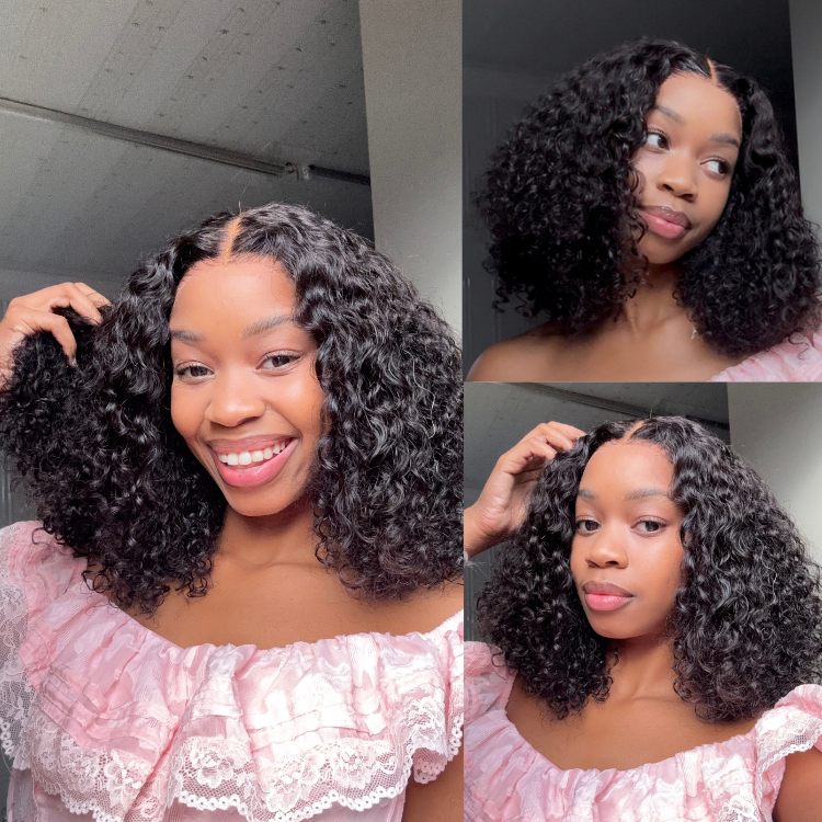 [kwamakhanya]'s Special Link 1 Sec Install Wig | 180% Density ReadytoGo Soft Deep Curl Bob Glueless 4x4 Closure Lace Wig-01