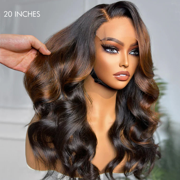 Worth | Trendy Brown with Black Peekaboo Loose Wave Glueless 5x5 Closure Lace HD Lace Wig-02