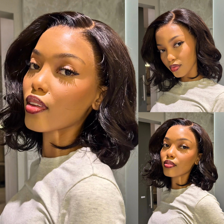 [angyywilliams]'s Special Link NatureMAX™ Silky Blunt Cut Bob Glueless Ear-to-ear 13x4 HD Lace Front Wig Pre-Cut Lace Flexi-Fit Drawstring Cap-01