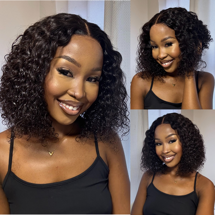 [boity.95]'s Special Link 1 Sec Install Wig | 180% Density ReadytoGo Soft Deep Curl Bob Glueless 4x4 Closure Lace Wig-01