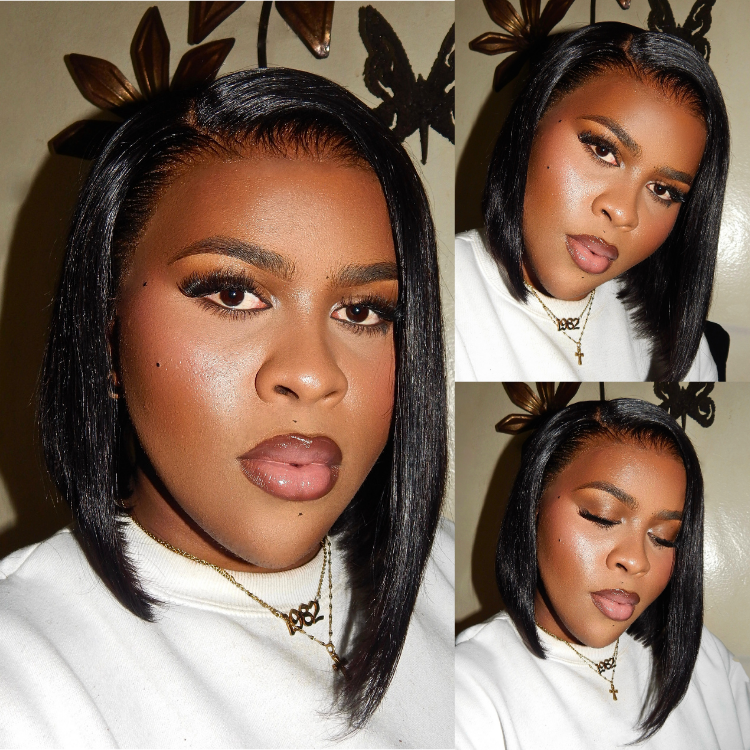 [teesikiti]'s Special Link NatureMAX™ Silky Blunt Cut Bob Glueless Ear-to-ear 13x4 HD Lace Front Wig Pre-Cut Lace Flexi-Fit Drawstring Cap-01