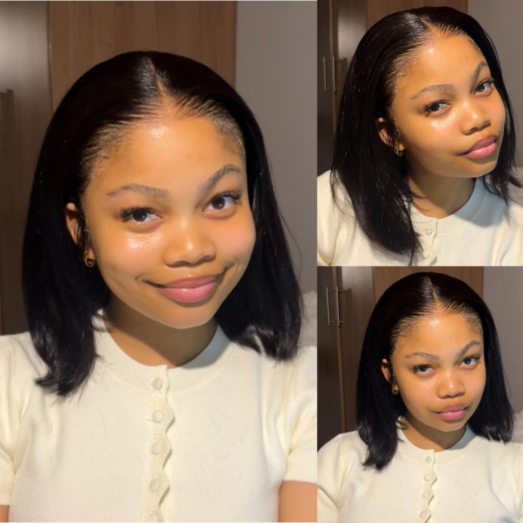 [_mee.mieee]'s Special Link NatureMAX™ Silky Blunt Cut Bob Glueless Ear-to-ear 13x4 HD Lace Front Wig Pre-Cut Lace Flexi-Fit Drawstring Cap-01