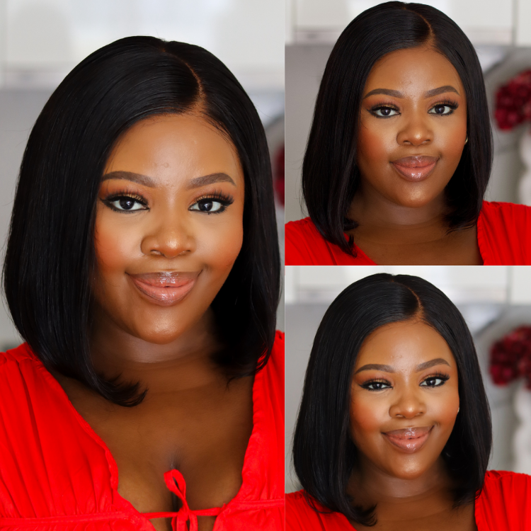[cneh_shuga]'s Special Link NatureMAX™ Silky Blunt Cut Bob Glueless Ear-to-ear 13x4 HD Lace Front Wig Pre-Cut Lace Flexi-Fit Drawstring Cap-01