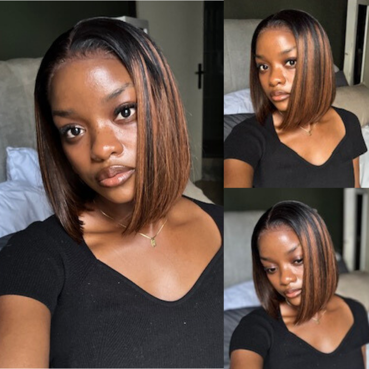 [lusandaaa_m]'s Special Link PreMax Wigs | Brown Highlight Silky Blunt Cut Bob Glueless Lace Wig With Pre-Bleached Pre-Plucked Pre-Cut Lace-01
