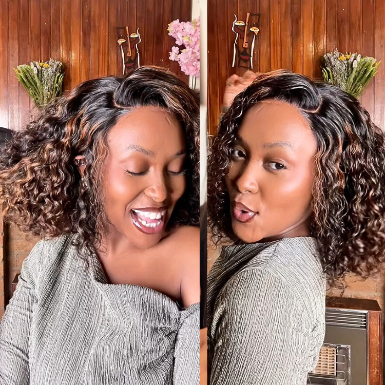 [caiah.m]'s Special Link PreMax Wigs | Highlight Brown 180% Density Deep Wave 4x4 Closure Lace Wig Middle Part 100% Human Hair-01