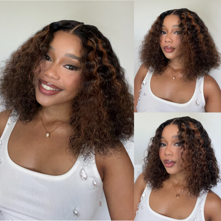 [ammy_mdletshe]'s Special Link PreMax Wigs | Highlight Brown 180% Density Deep Wave 4x4 Closure Lace Wig Middle Part 100% Human Hair-01