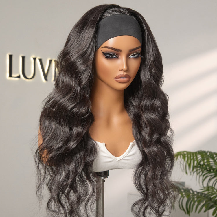 Luvme Hair Mature Elegant Style No Lace Loose Body Wave Headband Wig 100% Human Hair Wig-04