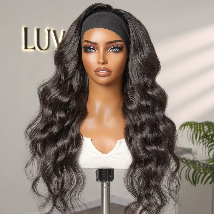 Luvme Hair Mature Elegant Style No Lace Loose Body Wave Headband Wig 100% Human Hair Wig-03