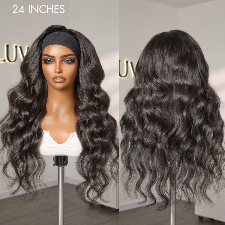 Luvme Hair Mature Elegant Style No Lace Loose Body Wave Headband Wig 100% Human Hair Wig-01