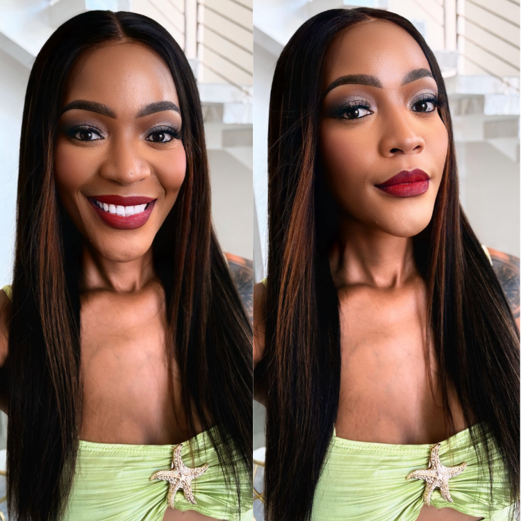 [_happysimelane]'s Special Link PreMax Wigs | Ultra Natural Hairline Brown Highlight & Natural Black Silky Straight Glueless 13x4 Frontal Lace Long Wig Pre-Cut Lace-01