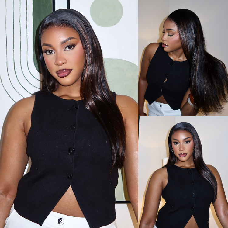 [tabo_daka]'s Special Link PreMax Wigs | Ultra Natural Hairline Brown Highlight & Natural Black Silky Straight Glueless 13x4 Frontal Lace Long Wig Pre-Cut Lace-01