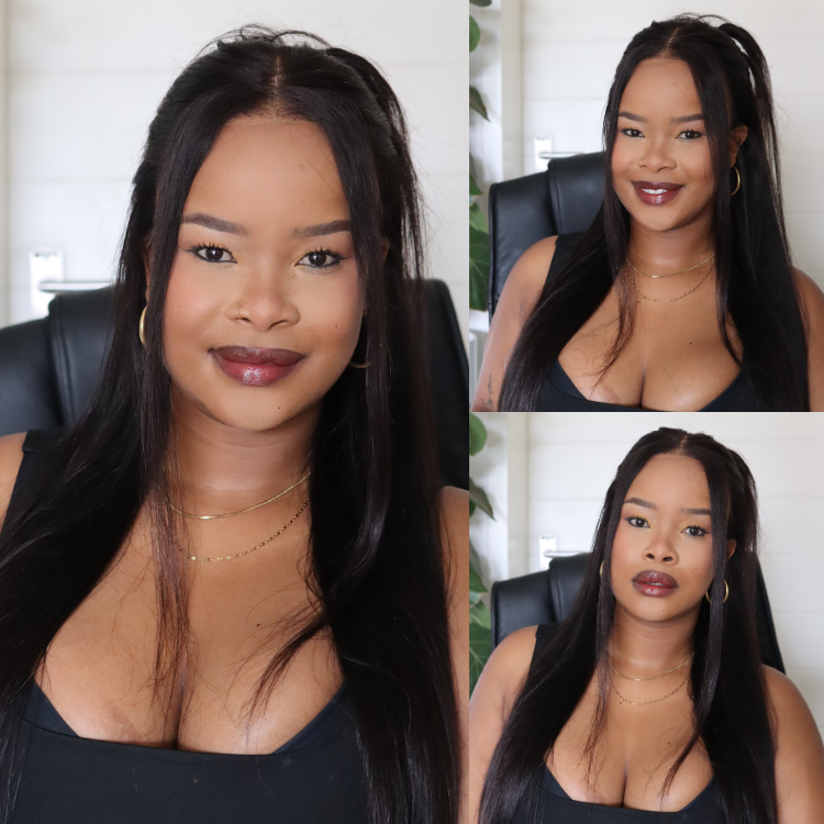 [_tumi.n]'s Special Link NatureMAX™ 180% Density Silky Straight Glueless Ear-to-ear 13x4 HD Lace Front Wig Pre-Cut Lace Flexi-Fit Drawstring Cap-01