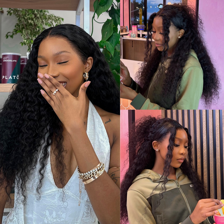 [oceansgrey]'s Special Link PreMax 180% / 250% Density Water Wave Glueless Flexi-Fit Drawstring 13x4 Frontal Lace Fluffy Curly Wig Pre-Cut Lace-01