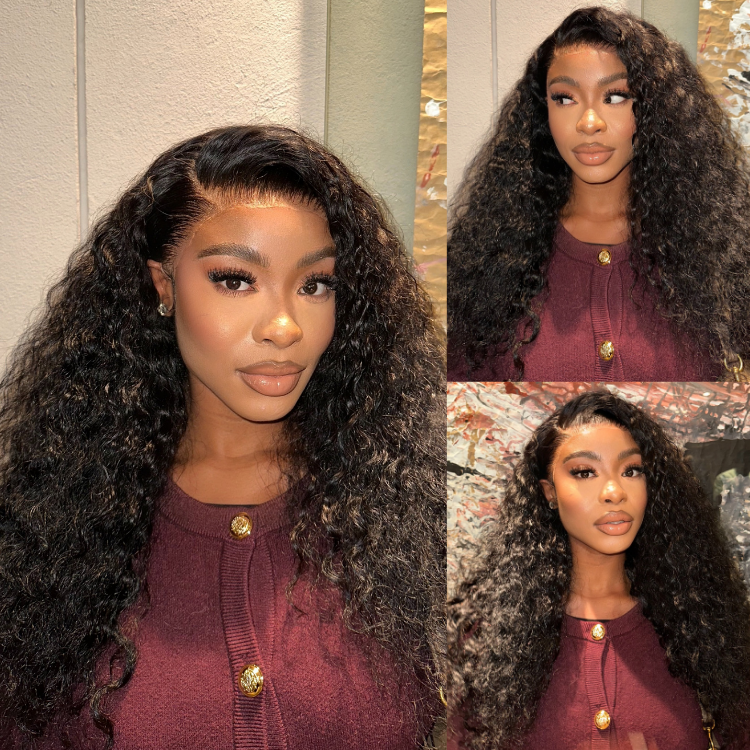 [hlengiwedongo]'s Special Link PreMax 180% / 250% Density Water Wave Glueless Flexi-Fit Drawstring 13x4 Frontal Lace Fluffy Curly Wig Pre-Cut Lace-21