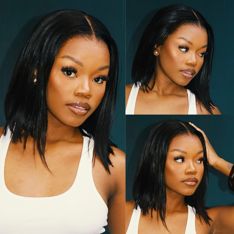 [andiiswa_m]'s Special Link NatureMAX™ Silky Blunt Cut Bob Glueless Ear-to-ear 13x4 HD Lace Front Wig Pre-Cut Lace Flexi-Fit Drawstring Cap-01