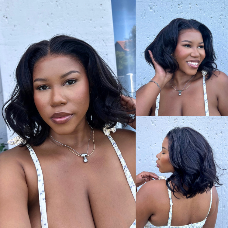 [_hawemuurhh]'s Special Link NatureMAX™ Silky Blunt Cut Bob Glueless Ear-to-ear 13x4 HD Lace Front Wig Pre-Cut Lace Flexi-Fit Drawstring Cap-13