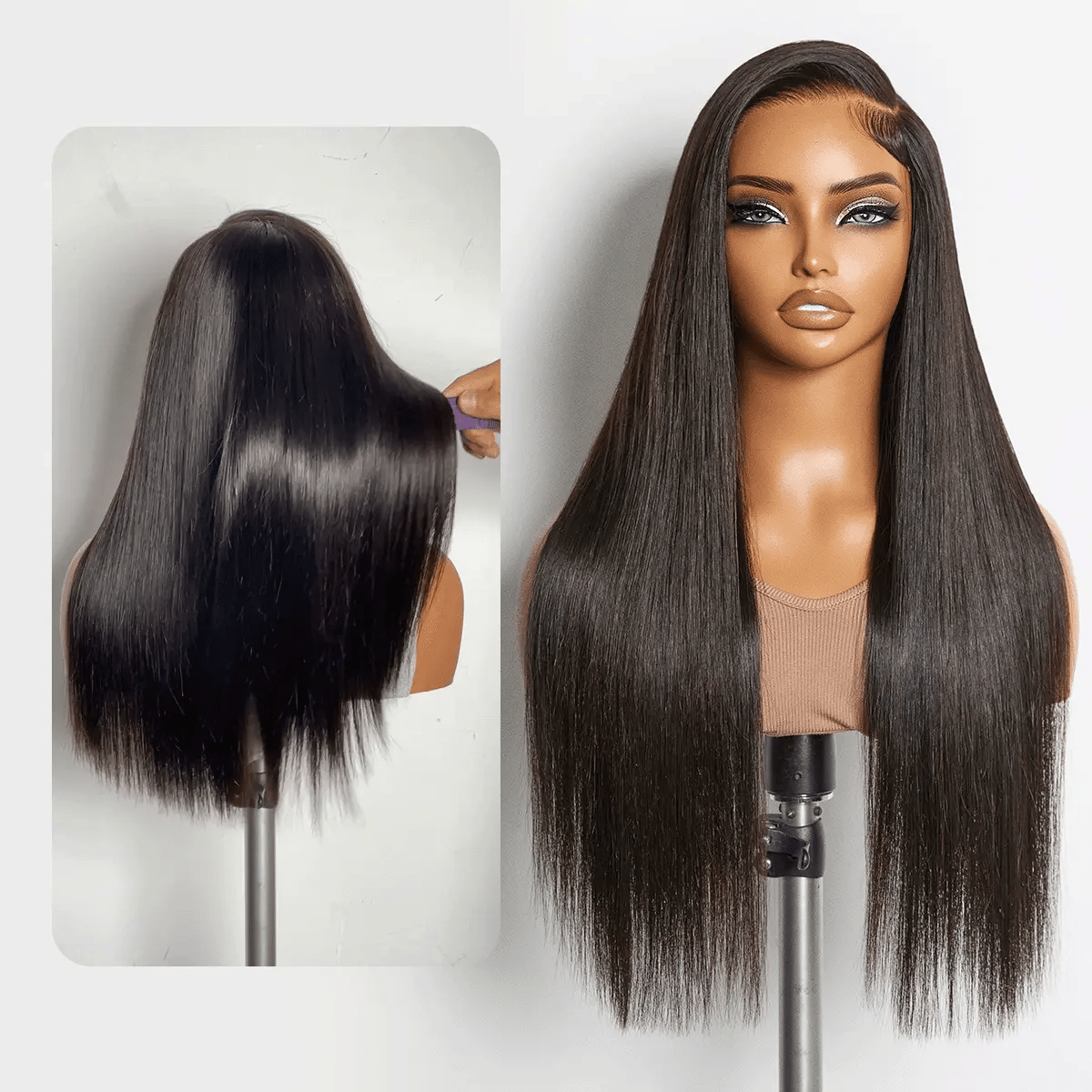 Special I MyOwn-Fit™ PartingMax Glueless Personalized Comfort Wig 250% Density Bone Straight with Baby Hair 7x6 Closure HD Lace Wig Pre Cut & Plucked & Bleached Ready to Go-01