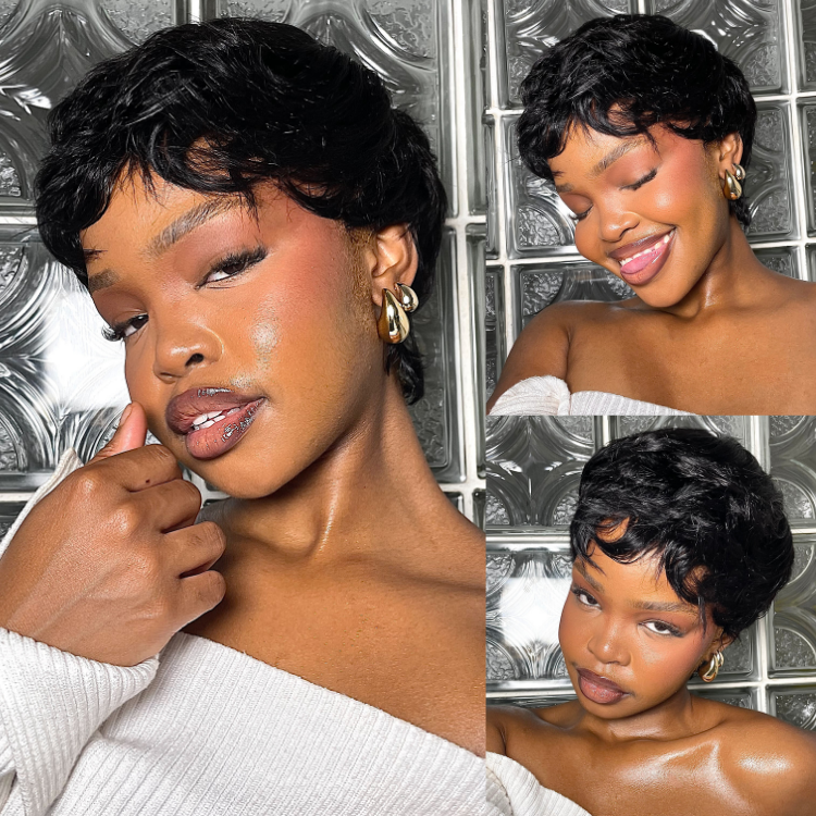 [kgaugelo.mamabolo]'s Special Link Throw On & Go Short Cut with Bangs Wig Ultra Comfort Cotton Cap Glueless Wig Hair Loss Friendly-19