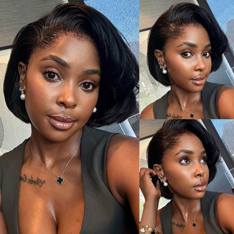 [_tshwanelo.l_]'s Special Link NatureMAX™ Silky Blunt Cut Bob Glueless Ear-to-ear 13x4 HD Lace Front Wig Pre-Cut Lace Flexi-Fit Drawstring Cap-01