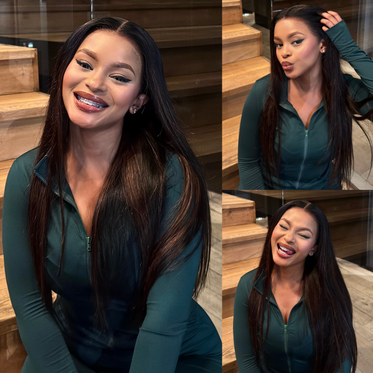 [drihanna_dm]'s Special Link PreMax Wigs | Ultra Natural Hairline Brown Highlight & Natural Black Silky Straight Glueless 13x4 Frontal Lace Long Wig Pre-Cut Lace-01