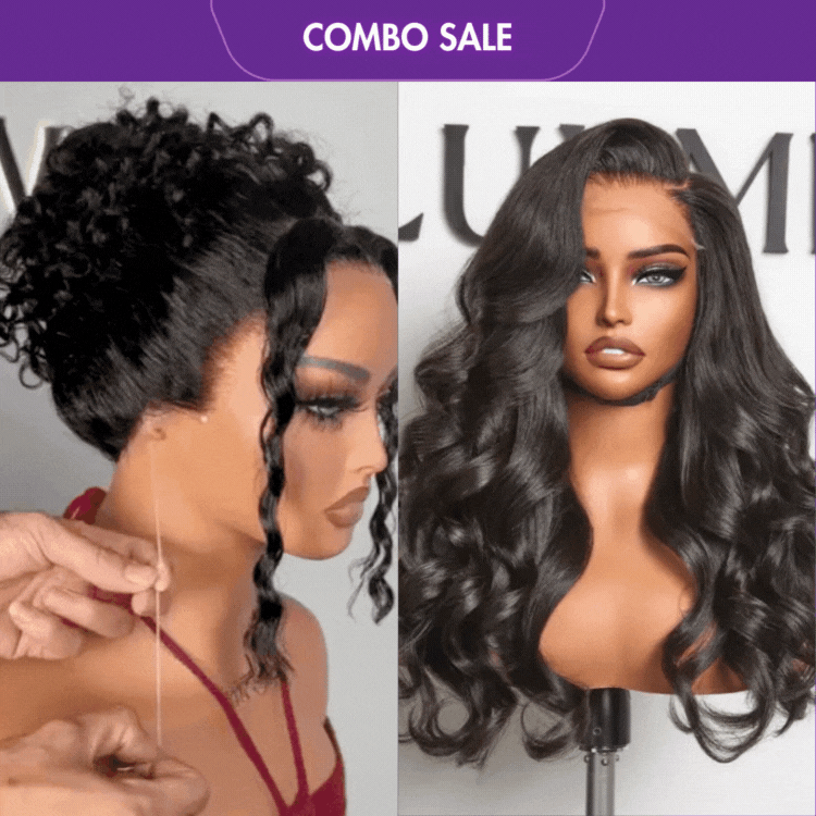 2 For 1 |  Body Wave Glueless 7x6 Frontal HD Lace Long Wig + Glueless 360 Lace Super Natural Hairline Water Wave Free Part Wig-01