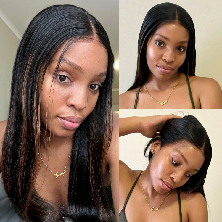 [maziibuko_n]'s Special Link PreMax Wigs | Ultra Natural Hairline Brown Highlight & Natural Black Silky Straight Glueless 13x4 Frontal Lace Long Wig Pre-Cut Lace-01
