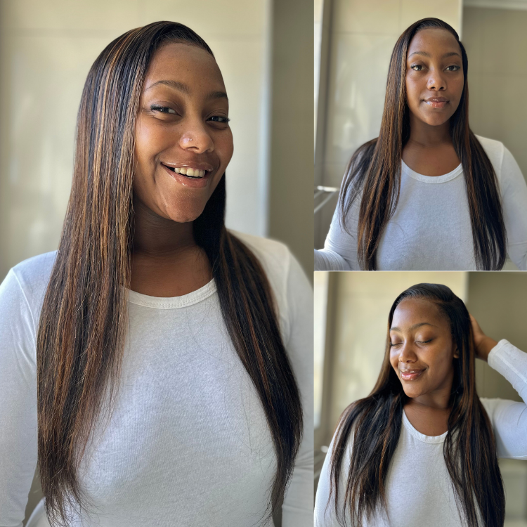 [judy_logan01]'s Special Link PreMax Wigs | Ultra Natural Hairline Brown Highlight & Natural Black Silky Straight Glueless 13x4 Frontal Lace Long Wig Pre-Cut Lace-01