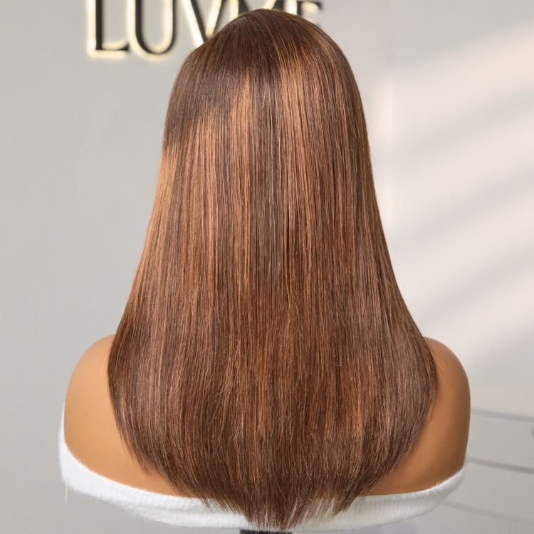 OUTLET | Elegant Brown Ombre Trendy Layered Cut Glueless Minimalist Lace Wig-SA ONLY-04