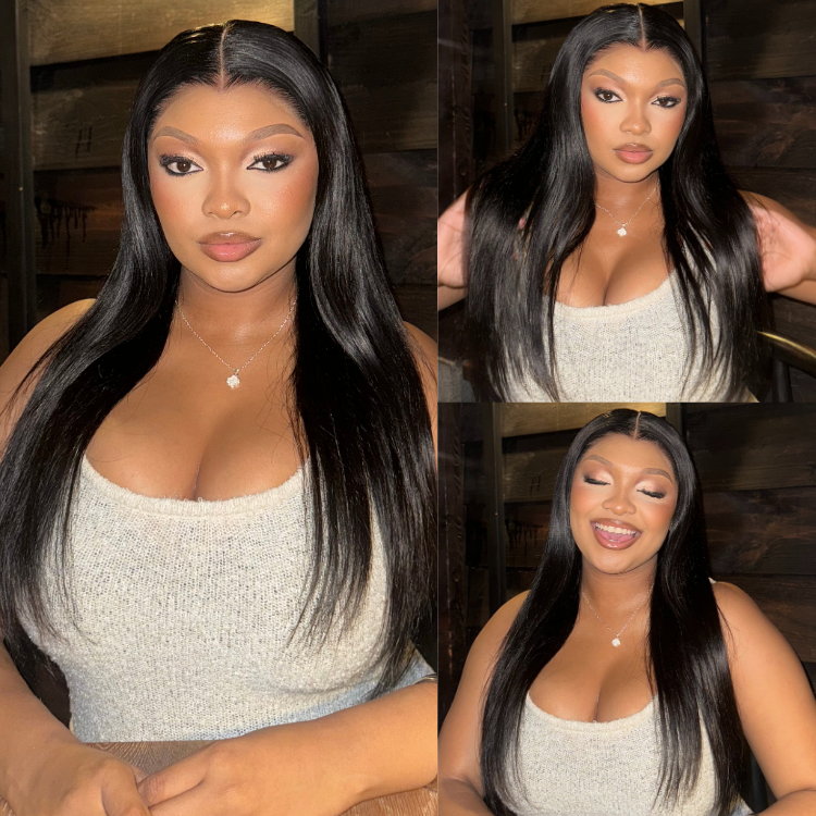 [siweee.k]'s Special Link PreMax Wigs - Flexi-Fit Silky Straight Invisi Drawstring Cap & HD Lace & Regular Lace Glueless 13x4 Frontal Lace Human Hair Wig Pre-Cut Lace-01