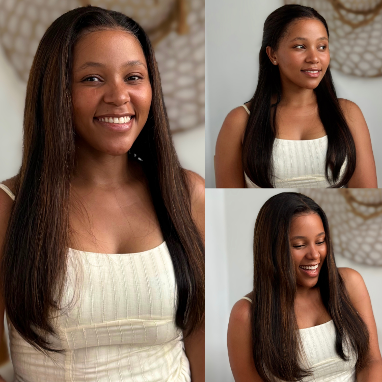 [thembi_cannes]'s Special Link PreMax Wigs | Ultra Natural Hairline Brown Highlight & Natural Black Silky Straight Glueless 13x4 Frontal Lace Long Wig Pre-Cut Lace-01